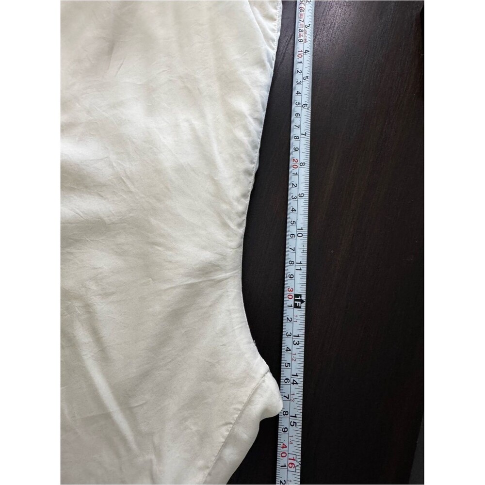 Vintage 100% Silk Wide Leg Pants Cream Ivory High Waist Slouchy Trouser XL - Picture 6 of 10
